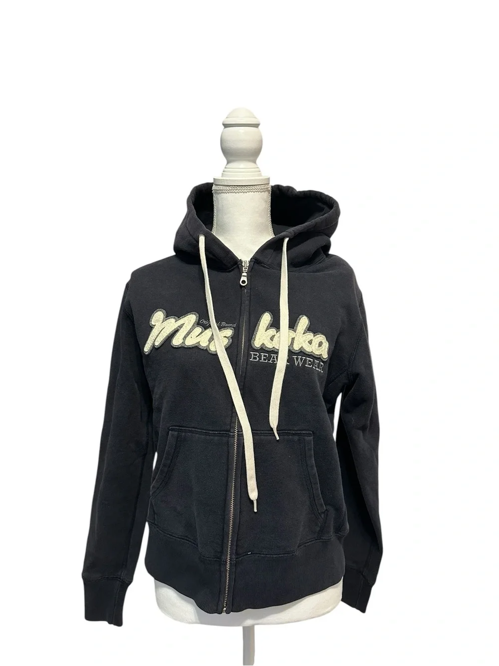Vintage Navy Canadian Muskoka Bearwear Heavyweight Hoodie size S - Picture 2 of 13